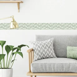 Frise décorative adhésive, feuillage type william morris déco tendance, 9 cm X 300 cm