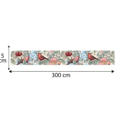Frise décorative adhésive, frise william morris, nature, fleurs, oiseaux, 5 cm X 300 cm