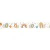 Frise décorative adhésive, illustration de petit escargots rigolots sur des couleurs pastels, 9 cm X 300 cm
