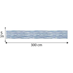 Frise décorative adhésive, lignes horizontales, dessinées, bleu et blanc cassé, 5 cm X 300 cm