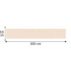 Frise décorative adhésive, myoshi pêche, éventail orange, rétro, 10 cm X 300 cm