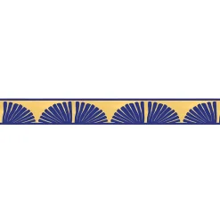 Frise décorative adhésive, motif africain bleu, sur fond jaune, tendance, exotique, 9 cm X 300 cm