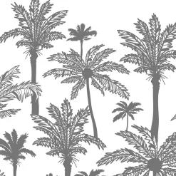Frise décorative adhésive, maere gris, motif palmiers gris, 5 cm X 300 cm