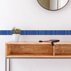 Frise décorative adhésive, petits traits, dessinés, bleu roi, 5 cm X 300 cm