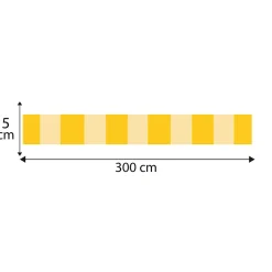 Frise décorative adhésive, rayures verticales larges, jaune, motif géométrique, 5 cm X 300 cm