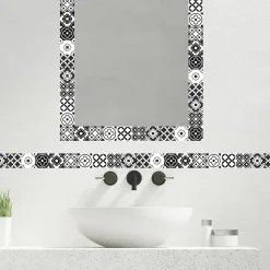 Frise décorative adhésive, terreti motif carreaux de ciment style ancien, 5 cm X 300 cm