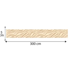 Frise décorative adhésive, zèbre chic pour tendance exotique moderne, 5 cm X 300 cm