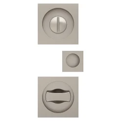 Galandage Carré à visser à condamnation GoodHome Irvil effet nickel satin gris Ø55.5mm