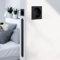 Galandage carré à visser GoodHome Irvil mat noir Ø55.5mm