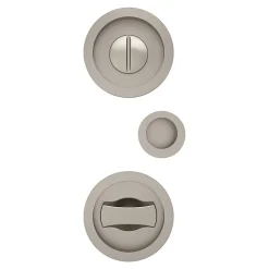 Galandage rond à visser à condamnation GoodHome Minzh effet nickel satin gris Ø55mm