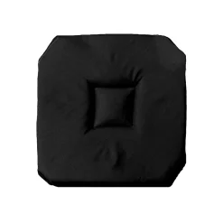 Galette 4 rabats 36 x 36 x 3.5 cm polyester uni essentiel Noir