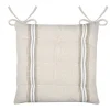 Galette de chaise - - Effet tapissier d'antan (40x40 cm - Blanc)