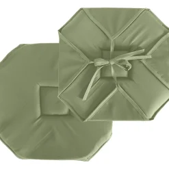 Galette de chaise à rabats et nouettes (40x40 cm - Vert Olive)
