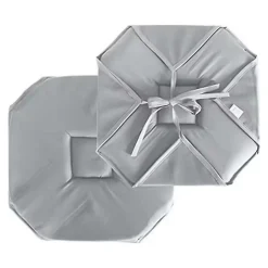 Galette de chaise à rabats et nouettes (40x40 cm - Gris clair)
