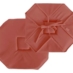 Galette de chaise à rabats et nouettes (40x40 cm - Brique)