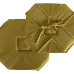 Galette de chaise à rabats et nouettes (40x40 cm - Bronze)