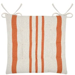 Galette de chaise à rayures (38x38 cm - Orange)
