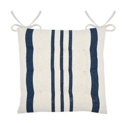 Galette de chaise à rayures (38x38 cm - Bleu Marine)