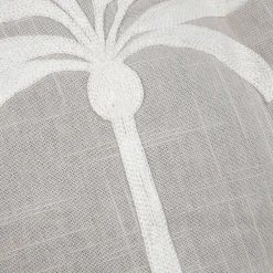 Galette de chaise brodée motif palmier (38x38 cm - Gris)