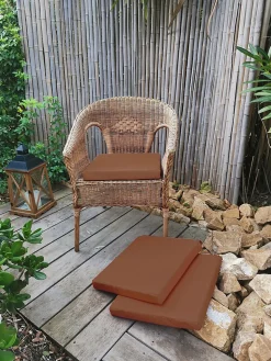 Galette de chaise carré Easy for life orange terracotta L.40 x l.40 cm
