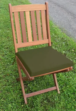 Galette de chaise carré Easy for life vert kaki L.40 x l.40 cm