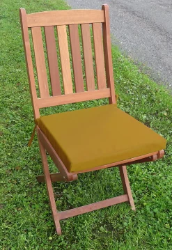 Galette de chaise carré Easy for life jaune cumin L.40 x l.40 cm