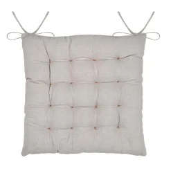Galette de chaise coeurs esprit chalet en coton (40x40 cm - Taupe)