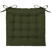 Galette de chaise coton - vert kaki - 38x38 cm - Atmosphera