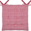 Galette de chaise double face à 9 points en polycoton (40x40 cm - Rouge)