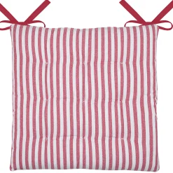 Galette de chaise double face à 9 points en polycoton (40x40 cm - Rouge)