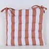 Galette de chaise déperlante coton rayé terracotta L.45 x l.45 x ep.4cm Ornami