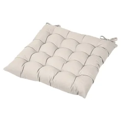 Galette de chaise en coton Hiva beige L.45 x l.45cm GoodHome
