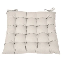 Galette de chaise en coton Hiva beige L.45 x l.45cm GoodHome