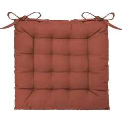 Galette de chaise en coton terracotta 38x38 cm - Atmosphera