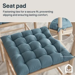 Galette de chaise en coton Hiva bleu L.45 x l.45cm GoodHome