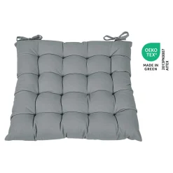 Galette de chaise en coton Hiva gris L.45 x l.45cm GoodHome