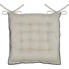 Galette de chaise en poly-lin avec finitions passepoil (38x38 cm - Naturel)