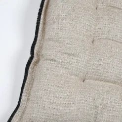 Galette de chaise en poly-lin avec finitions passepoil (38x38 cm - Naturel)