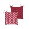 Galette de chaise esprit chalet traditionnel en coton (38x38 cm - Rouge)