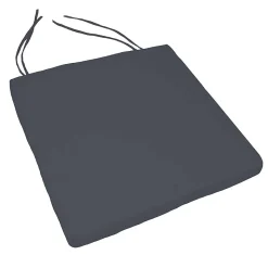 Galette de chaise extérieur imperméable et déhoussable MINORQUE (40x40 cm - Gris anthracite)
