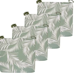 Galette de chaise extérieure déperlant 40x40cm, Imprimé Vert Palme Tropicale - Lot de 4