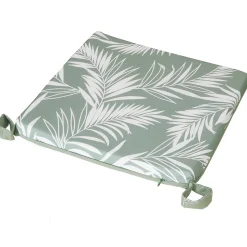 Galette de chaise extérieure déperlant 40x40cm, Imprimé Vert Palme Tropicale - Lot de 4