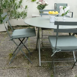 Galette de chaise extérieur imperméable et déhoussable MINORQUE (40x40 cm - Vert Olive)