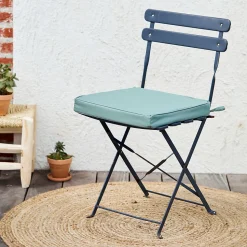 Galette de chaise extérieur imperméable et déhoussable MINORQUE (40x40 cm - Vert Olive)