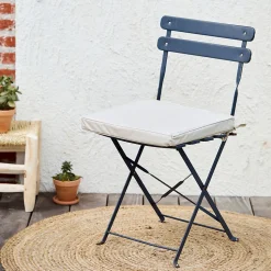 Galette de chaise extérieur imperméable et déhoussable MINORQUE (40x40 cm - Ecru)