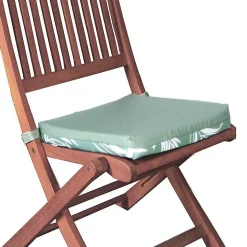 Galette de Chaise Extérieure Réversible en Tissu Déperlant 40x40, Imprimé Vert Palme, Lot de 2