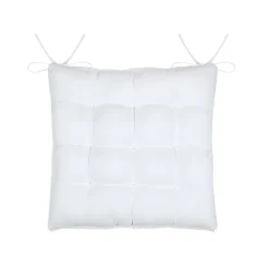 Galette de chaise imitation fourrure (40x40 cm - Blanc)