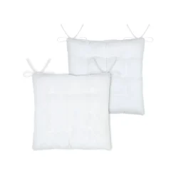 Galette de chaise imitation fourrure (40x40 cm - Blanc)