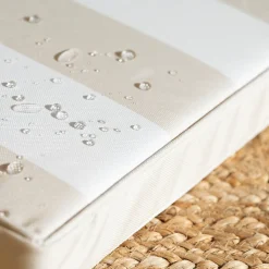 Galette de chaise imperméable déhoussable à rayures ARCACHON (40x40 cm - Lin)