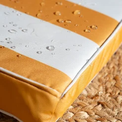 Galette de chaise imperméable déhoussable à rayures ARCACHON (40x40 cm - Jaune)